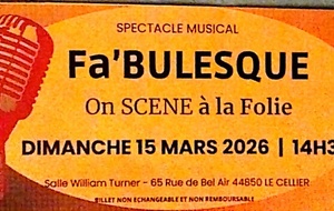 Samedi 21 Mars 20h30 et Dimanche 15 Mars 14h30 Fa'BULESQUE  au Cellier